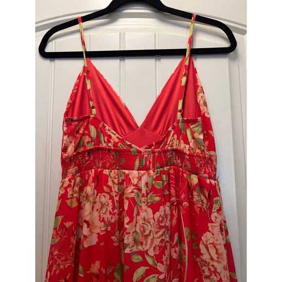 NWT Flying Tomato Women Evolving Love Floral V-Neck Tiered Maxi‎ Dress Sz M Pink - Picture 7 of 9